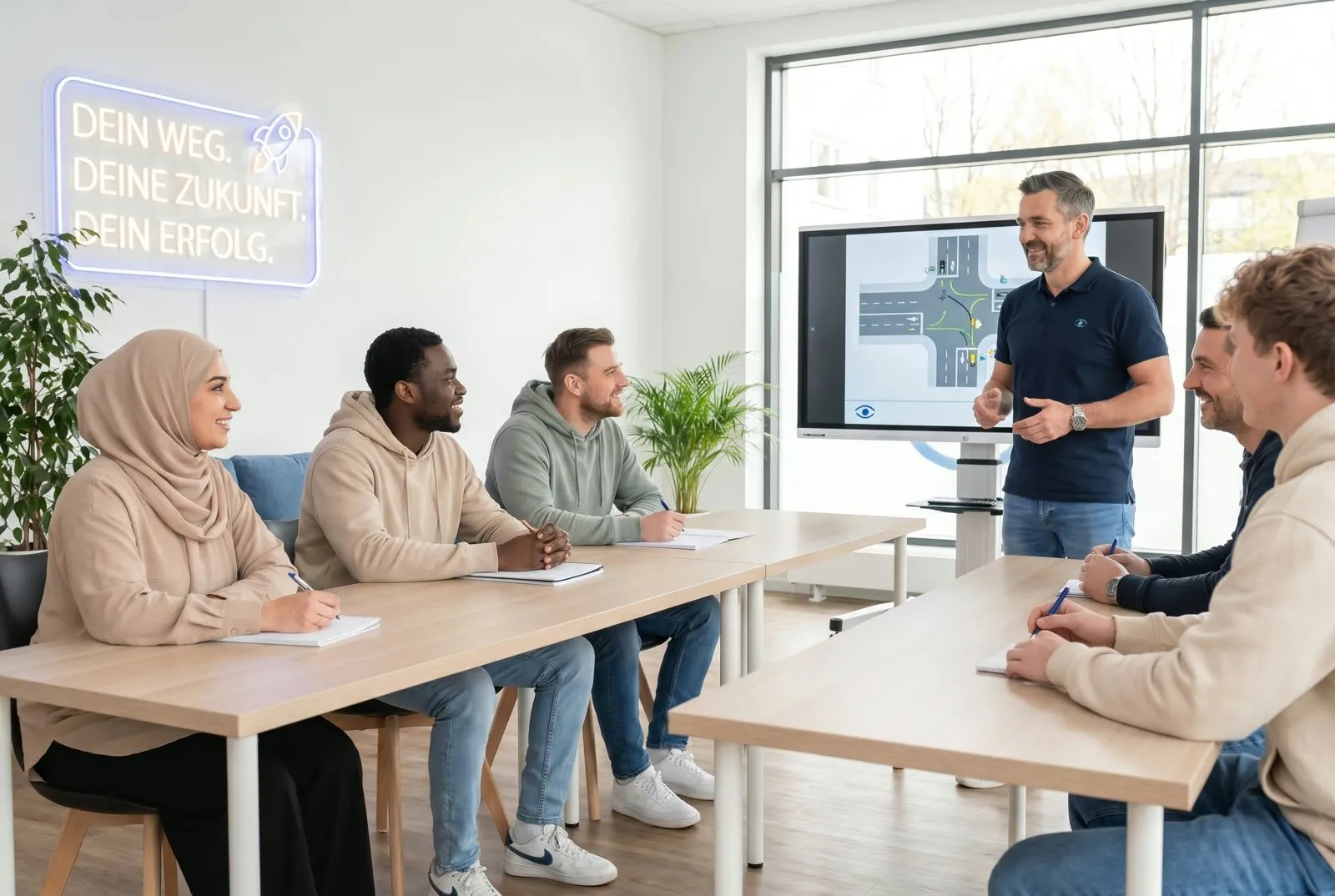 Unterricht in kleiner Gruppe am Campus